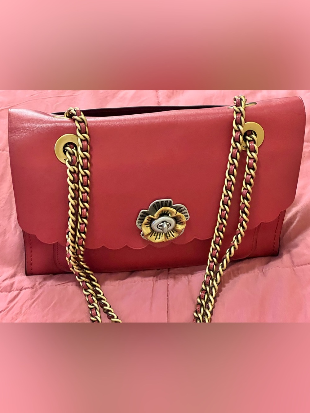 Coach Parker Bag in Red, Almost New